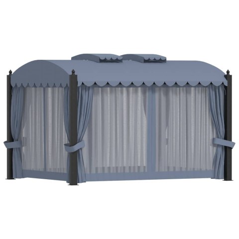 Altana ogrodowa z zasłonami, 3 x 4 m, antracytowa, aluminium Altana ogrodowa z zasłonami, 3 x 4 m, antracytowa, aluminium
