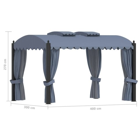 Altana ogrodowa z zasłonami, 3 x 4 m, antracytowa, aluminium Altana ogrodowa z zasłonami, 3 x 4 m, antracytowa, aluminium