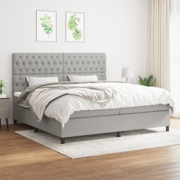 Łóżko kontynentalne z materacem, jasnoszare, tkanina 200x200 cm