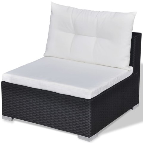 10-cz. zestaw mebli do ogrodu, poduszki, rattan PE, czarny 10-cz. zestaw mebli do ogrodu, poduszki, rattan PE, czarny
