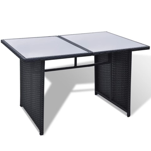 10-cz. zestaw mebli do ogrodu, poduszki, rattan PE, czarny 10-cz. zestaw mebli do ogrodu, poduszki, rattan PE, czarny