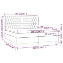 Łóżko kontynentalne z materacem, ciemnoszara tkanina 200x200 cm