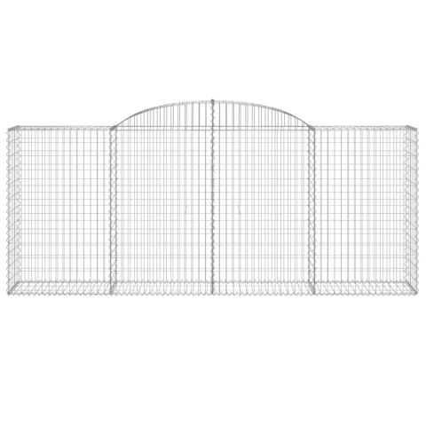 Kosze gabionowe, 4 szt, 300x50x120/140 cm, galwanizowane żelazo