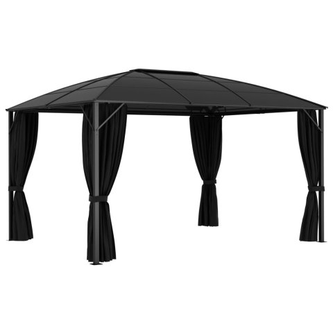 Altana ogrodowa z zasłonami, 400x300x265 cm, antracytowa Altana ogrodowa z zasłonami, 400x300x265 cm, antracytowa