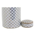 Wazon DKD Home Decor 18 x 18 x 30,5 cm Porcelana Złoty Biały