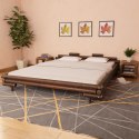 Rama łóżka, ciemnobrązowa, bambusowa, 180 x 200 cm