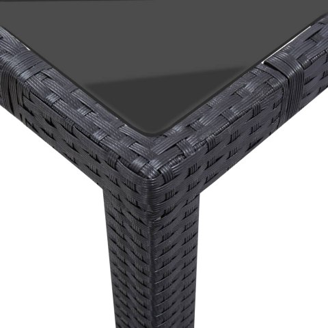 7-częściowy zestaw mebli ogrodowych z polirattanu, czarny