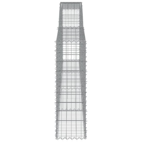 Kosze gabionowe, 4 szt, 400x30x100/120 cm, galwanizowane żelazo