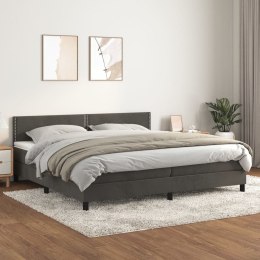 Łóżko kontynentalne z materacem, ciemnoszary aksamit, 200x200cm