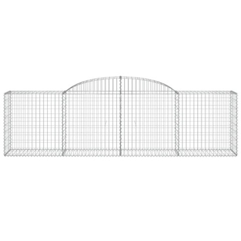 Kosze gabionowe, 4 szt., 300x50x80/100 cm, galwanizowane żelazo