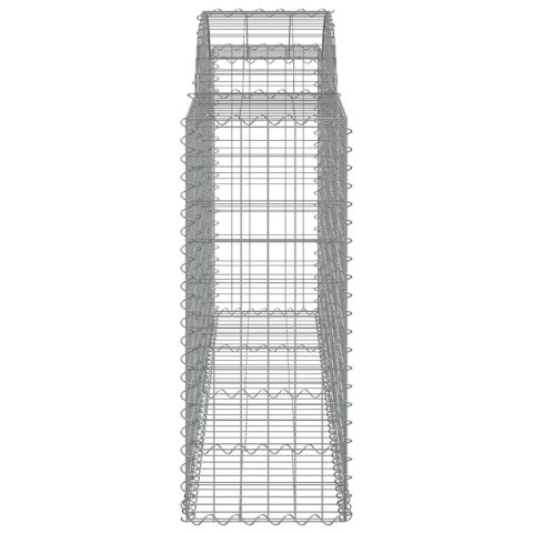 Kosze gabionowe, 6 szt, 200x50x100/120 cm, galwanizowane żelazo
