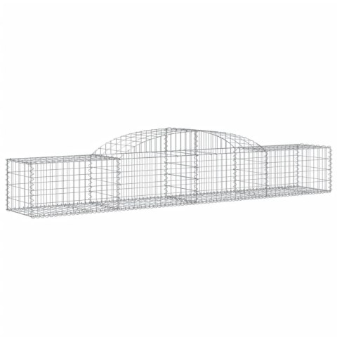 Kosze gabionowe, 6 szt, 300x50x40/60 cm, galwanizowane żelazo