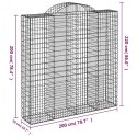 Kosze gabionowe, 4 szt, 200x50x200/220 cm, galwanizowane żelazo