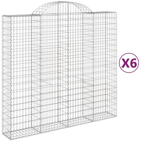 Kosze gabionowe, 6 szt, 200x50x180/200 cm, galwanizowane żelazo Kosze gabionowe, 6 szt, 200x50x180/200 cm, galwanizowane żelazo