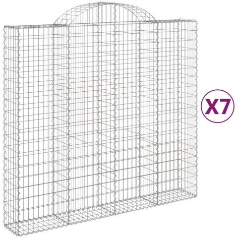 Kosze gabionowe, 7 szt, 200x50x180/200 cm, galwanizowane żelazo Kosze gabionowe, 7 szt, 200x50x180/200 cm, galwanizowane żelazo