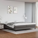 Łóżko kontynentalne z materacem, szare, ekoskóra 200x200 cm