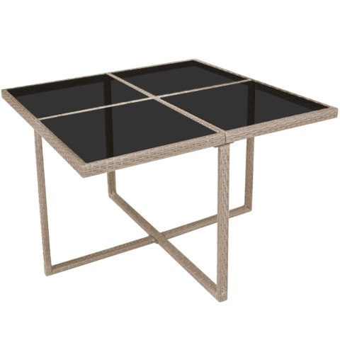 9-cz. zestaw mebli ogrodowych z poduszkami, rattan PE, beżowy