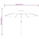 Parasol ogrodowy z LED i stalowym słupkiem, 300 cm, terakota