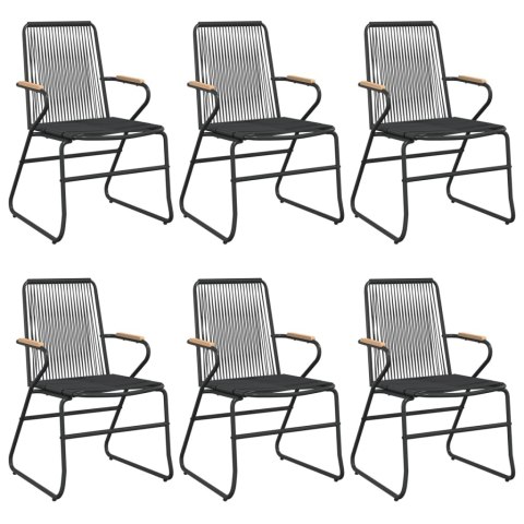 7-częściowy zestaw mebli ogrodowych, czarny, rattan PVC 7-częściowy zestaw mebli ogrodowych, czarny, rattan PVC