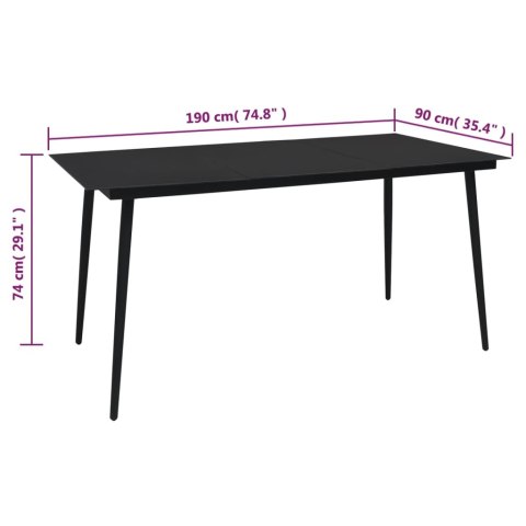 7-częściowy zestaw mebli ogrodowych, czarny, rattan PVC 7-częściowy zestaw mebli ogrodowych, czarny, rattan PVC