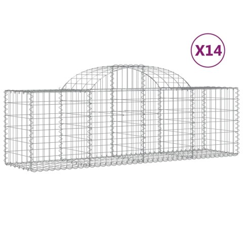 Kosze gabionowe, 14 szt, 200x50x60/80 cm, galwanizowane żelazo Kosze gabionowe, 14 szt, 200x50x60/80 cm, galwanizowane żelazo