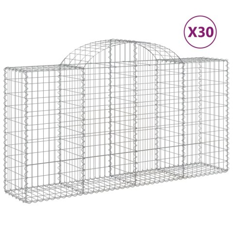 Kosze gabionowe, 30 szt, 200x50x100/120cm, galwanizowane żelazo