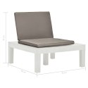 Krzesła ogrodowe z poduszkami, 2 szt., plastik, białe