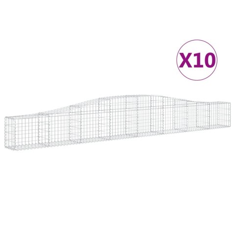 Kosze gabionowe, 10 szt, 400x30x40/60 cm, galwanizowane żelazo Kosze gabionowe, 10 szt, 400x30x40/60 cm, galwanizowane żelazo