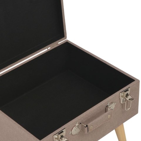 Stołek ze schowkiem, 40 cm, brązowy, tkanina