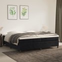 Łóżko kontynentalne z materacem, czarne, aksamit 200x200 cm