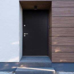Drzwi wejściowe, antracytowe, 90x200 cm, aluminium