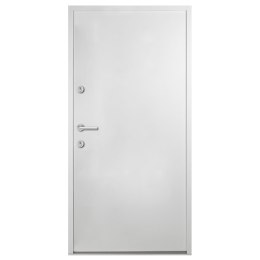 Drzwi wejściowe, białe, 100x200 cm, aluminium