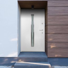 Drzwi wejściowe, białe, 110x207,5 cm, aluminium