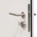 Drzwi wejściowe, białe, 90x200 cm, aluminium