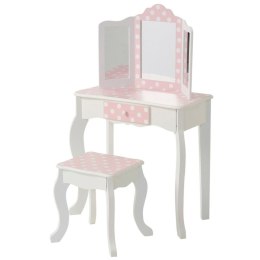 Toaletka z Krzesełkiem Teamson Różowy Biały Kropki 63 x 100 x 29 cm