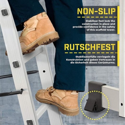 Kombinowane rusztowanie 3w1 - platforma robocza + 2 drabiny