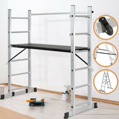 Kombinowane rusztowanie 3w1 - platforma robocza + 2 drabiny