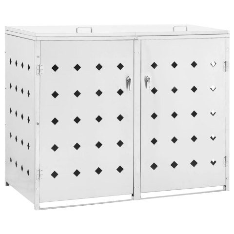 Podwójna osłona na kosze na śmieci, 240 L, stal nierdzewna