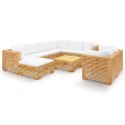 10-cz. zestaw wypoczynkowy do ogrodu, poduszki, drewno tekowe