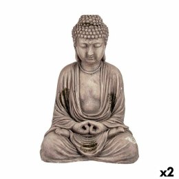 Dekoracyjna figurka ogrodowa Budda Polyresin 22,5 x 40,5 x 27 cm (2 Sztuk)