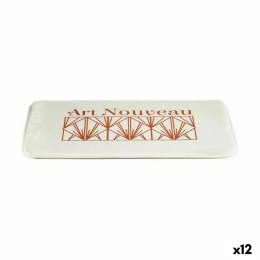 Mata do kąpieli Art Nouveau Biały Brąz 40 x 1,5 x 60 cm (12 Sztuk)