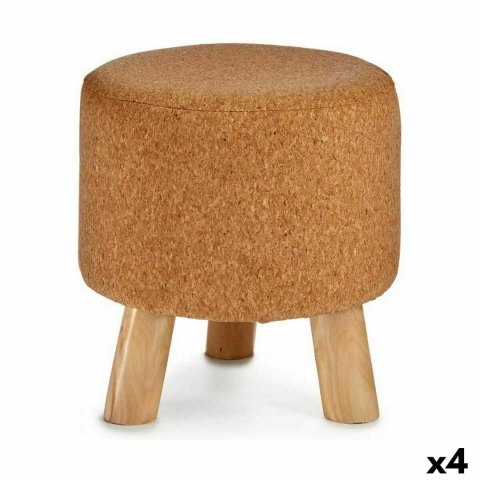 Puff Brązowy Korek Drewno MDF 28 x 28 x 28 cm (4 Sztuk)