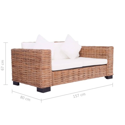 Komplet wypoczynkowy, 15 części, naturalny rattan Komplet wypoczynkowy, 15 części, naturalny rattan