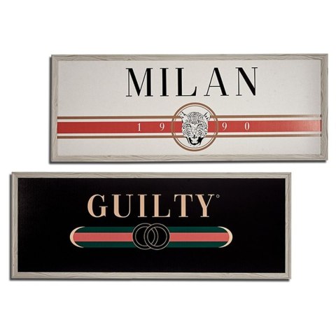 Obraz Gift Decor GUILTY MILAN Biały Czarny Beżowy Krem Płyta 2 x 46 x 121 cm (4 Sztuk)