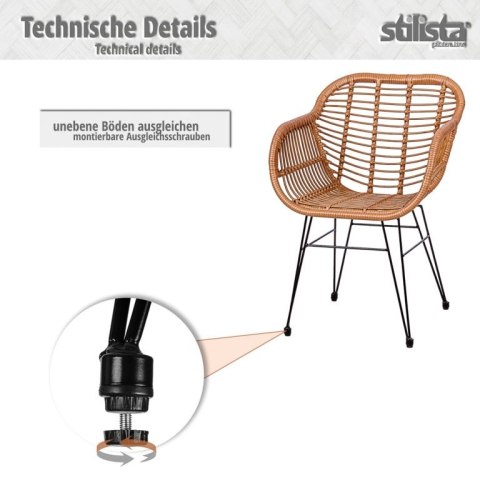 STILISTA Zestaw 2 foteli ogrodowych, jasnobrązowy