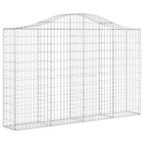 Kosze gabionowe, 10 szt, 200x30x120/140cm, galwanizowane żelazo Kosze gabionowe, 10 szt, 200x30x120/140cm, galwanizowane żelazo