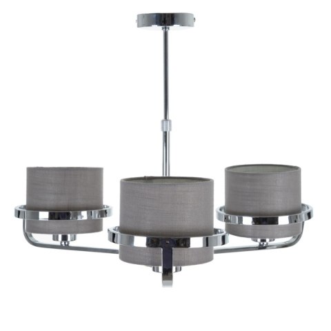 Lampa Sufitowa Szary Srebrzysty Płótno Metal Żelazo 220-240 V 52 x 50 x 44,5 cm