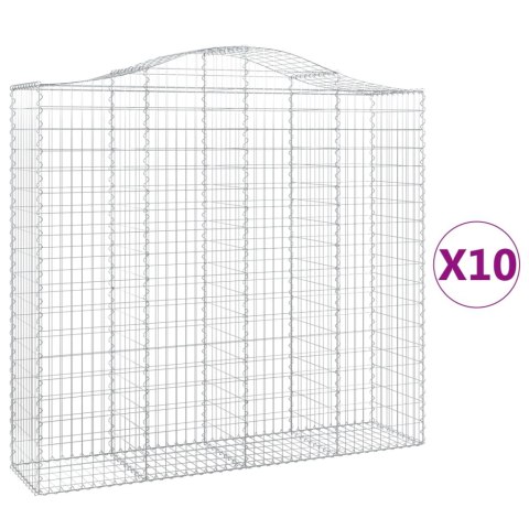 Kosze gabionowe, 10 szt, 200x50x180/200cm, galwanizowane żelazo Kosze gabionowe, 10 szt, 200x50x180/200cm, galwanizowane żelazo