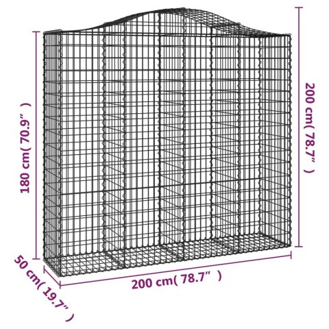 Kosze gabionowe, 10 szt, 200x50x180/200cm, galwanizowane żelazo Kosze gabionowe, 10 szt, 200x50x180/200cm, galwanizowane żelazo