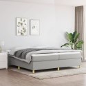 Łóżko kontynentalne z materacem, jasnoszare, tkanina 200x200 cm